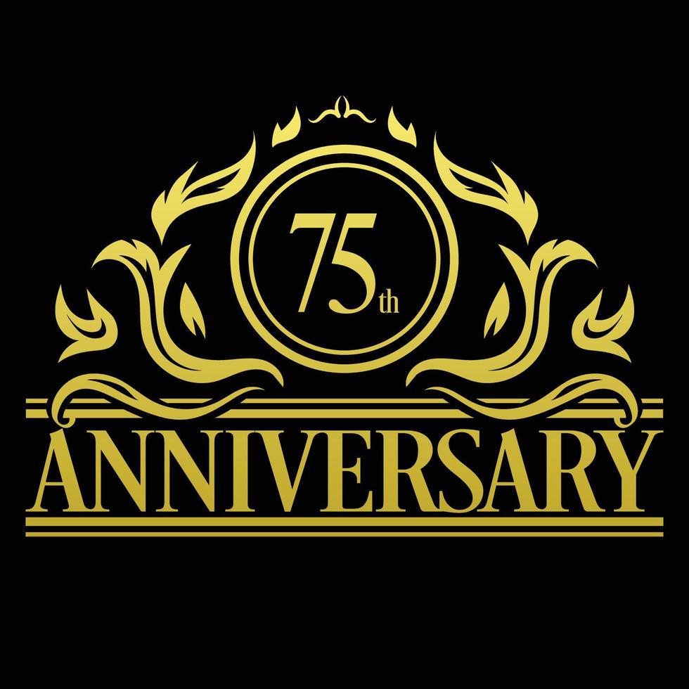 Luxury 75th Anniversary Logo illustration vector.Free vector illustration