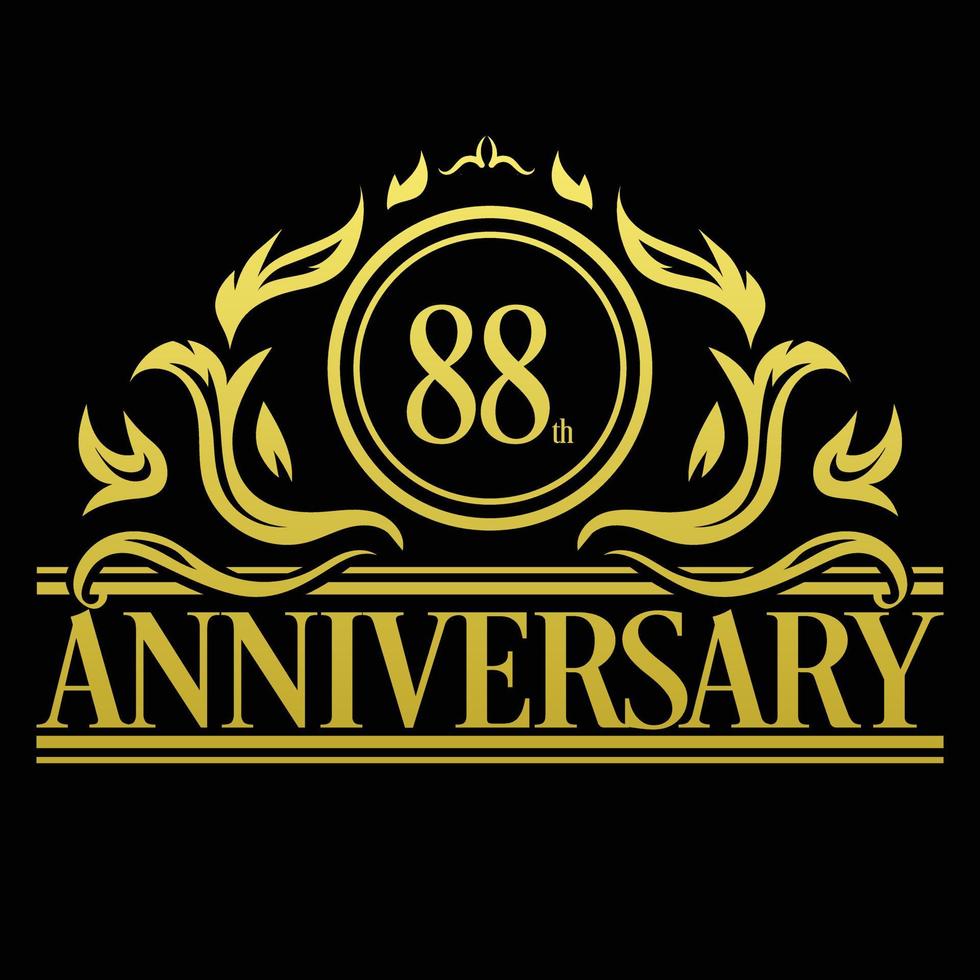 Luxury 88th Anniversary Logo illustration vector.Free vector illustration