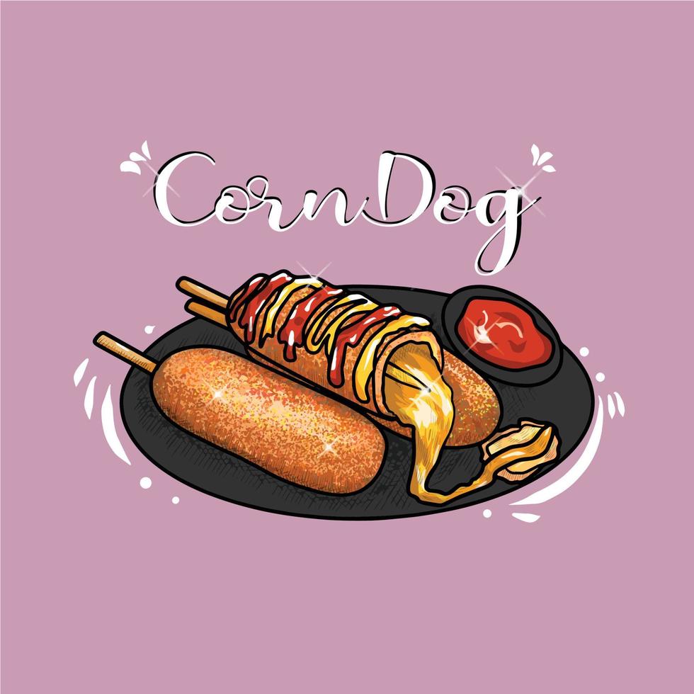 ilustración de corndog vector