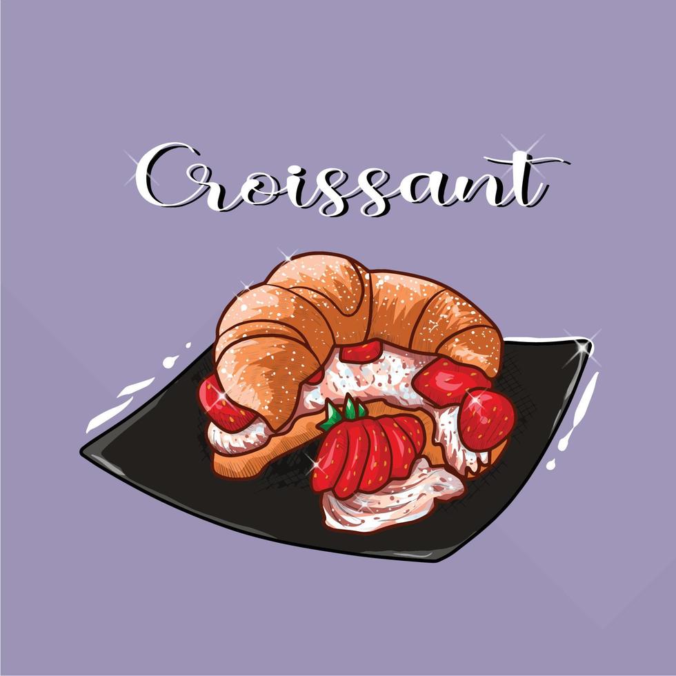 ilustración de croissant vector