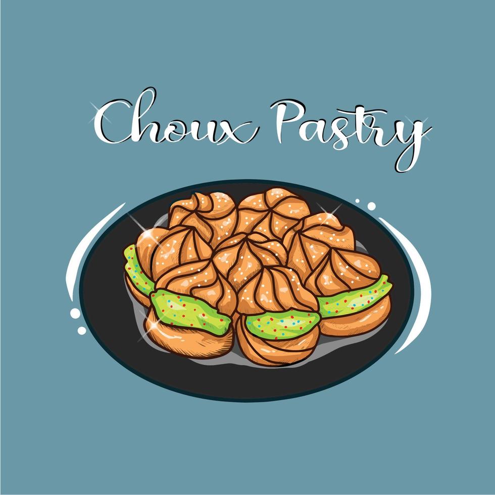 ilustración de pasta choux vector