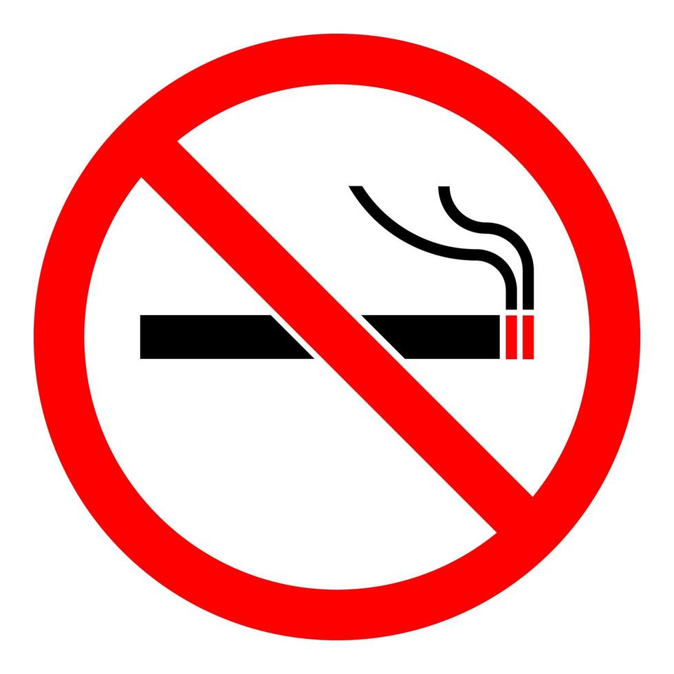 deja de fumar no fumar prohibido firmar símbolo logo cigarrillos negro sin filtro vector