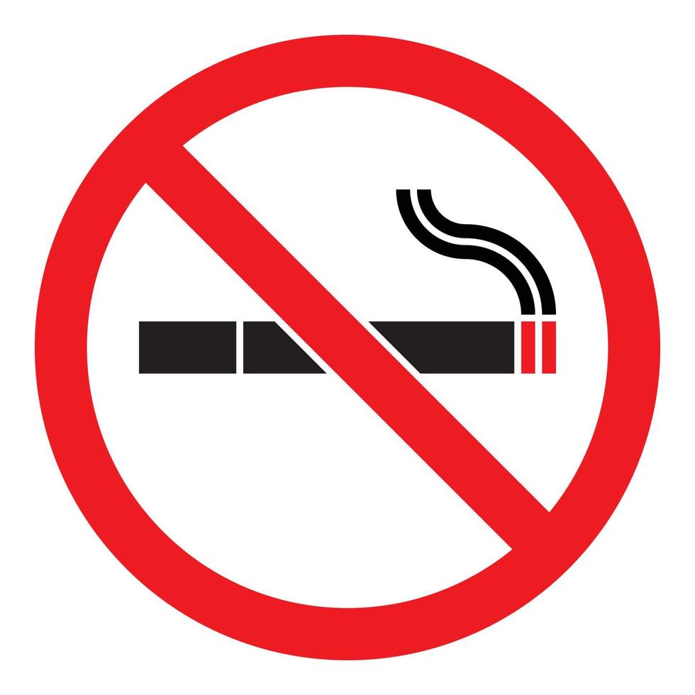 stop smoking logo no smoking sign symbol, black white cigarette vector