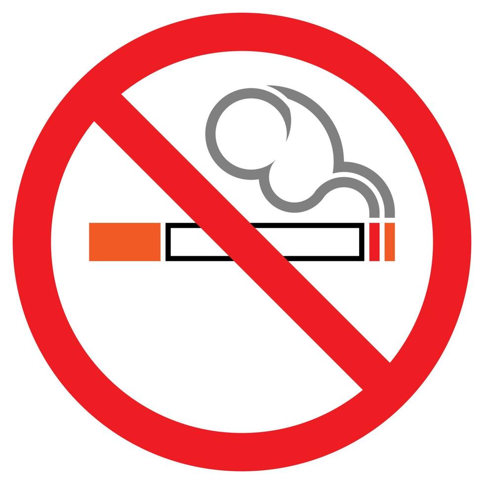 stop smoking logo no smoking sign vektor with heart like smoke color vector