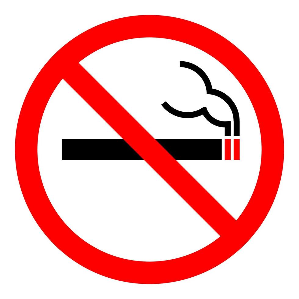 dejar de fumar no fumar prohibido firmar símbolo logo cigarrillos negrita vector