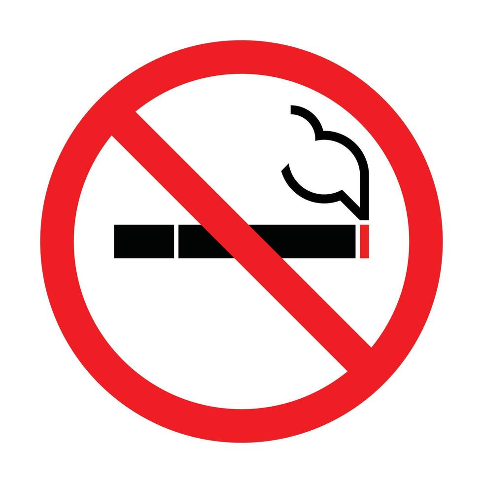 imagen vectorial de la señal prohibida de dejar de fumar, imagen de un cigarrillo con una fuente de fuego vector