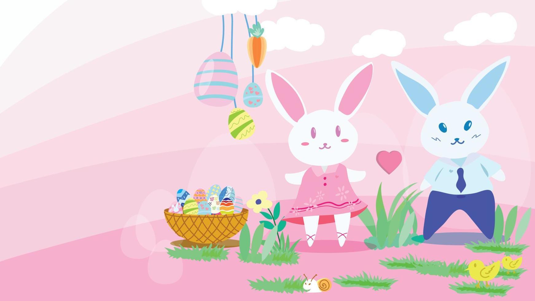 Easter Egg Festival, Easter Eggs and Bunny vector