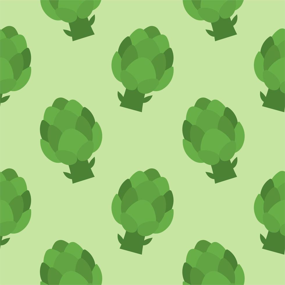 artichoke flat design seamless pattern. Seamless pattern with leaves and vegetable. Vector illustration of art. Vintage background. Kitchen and restaurant design for fabrics, paper