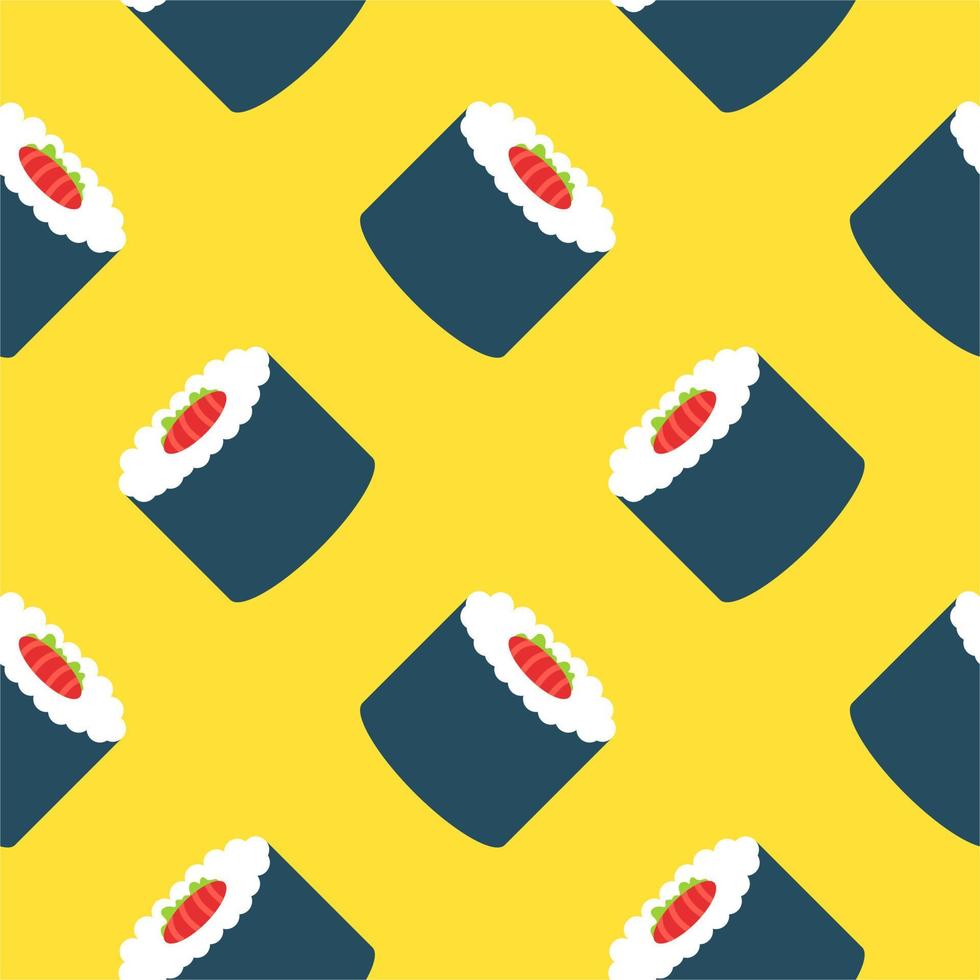 sushi roll seamless pattern vector illustration