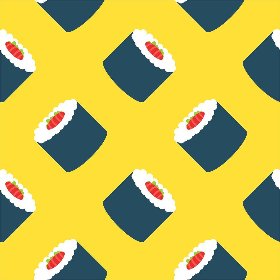 rollo de sushi de patrones sin fisuras ilustración vectorial vector