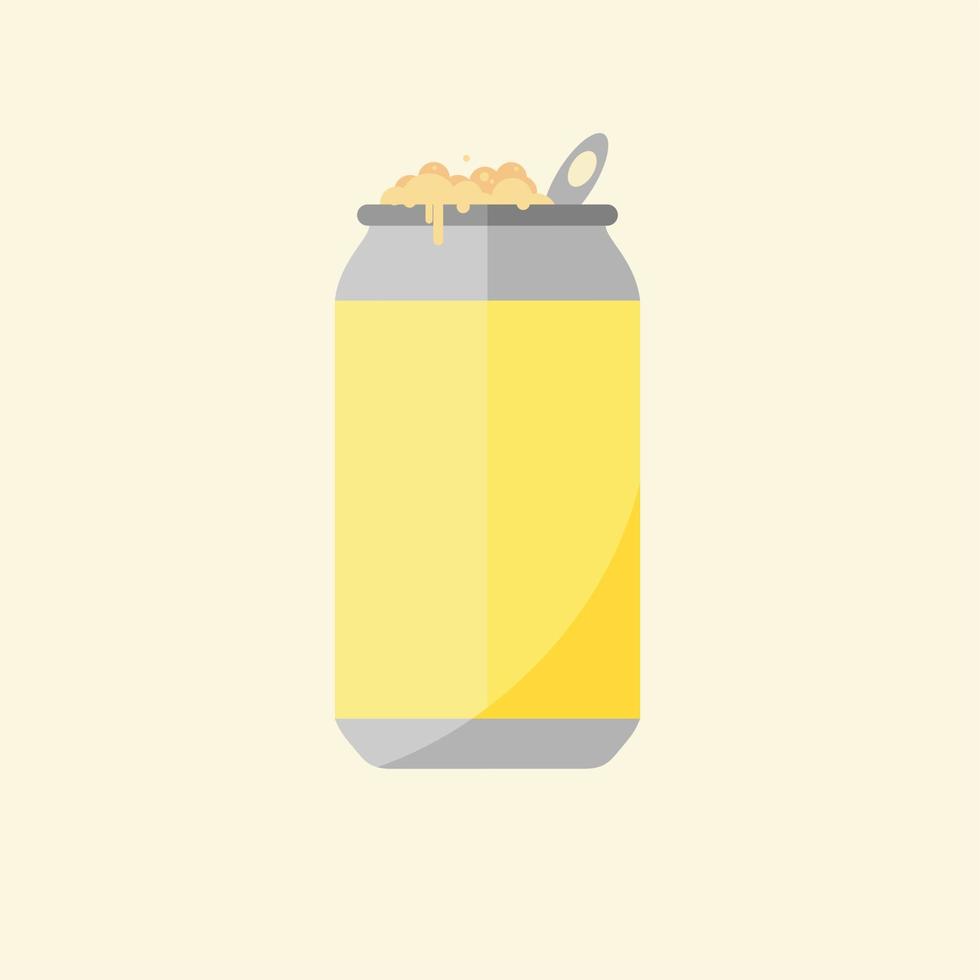 Ilustración de vector de diseño plano de latas de refrescos