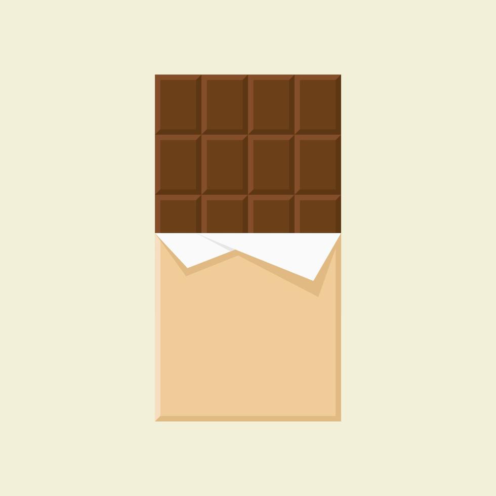 Ilustración de vector de diseño plano de barra de chocolate. el elemento vector amargo se puede utilizar para el chocolate, en forma, concepto de diseño amargo.