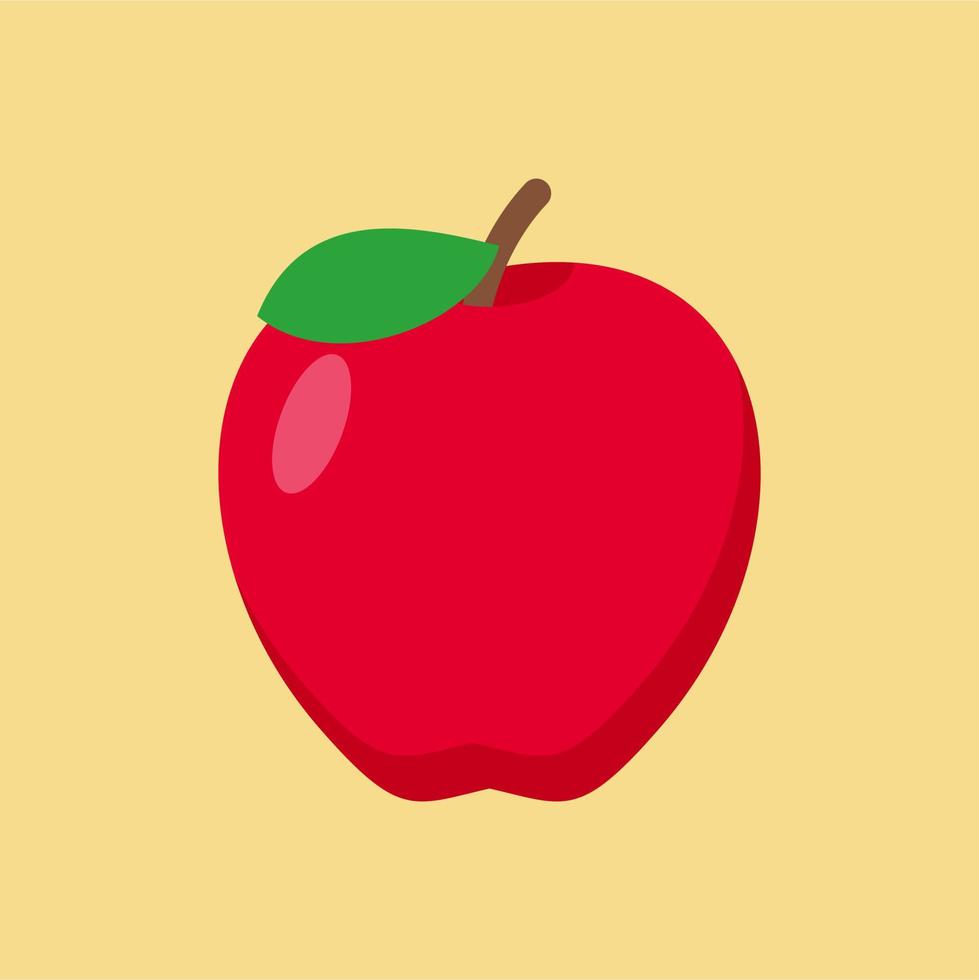 apple flat design vector illustration. ed in restaurant menu, cooking books and organic farm label. Healthy food. Tasty vegan . Organic product. Culinary ingredient.