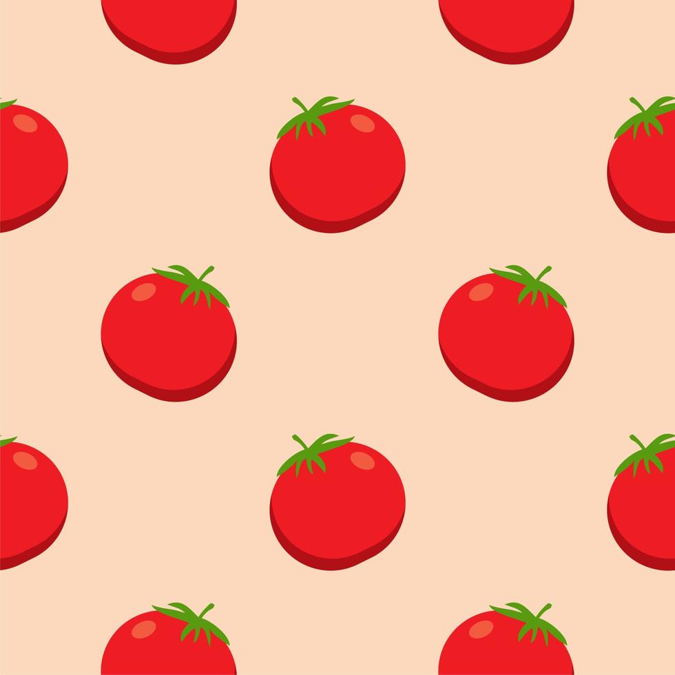 tomate diseño plano de patrones sin fisuras. patrón sin costuras con hojas y vegetales. ilustración vectorial del arte. fondo de la vendimia diseño de cocinas y restaurantes para telas, papel vector