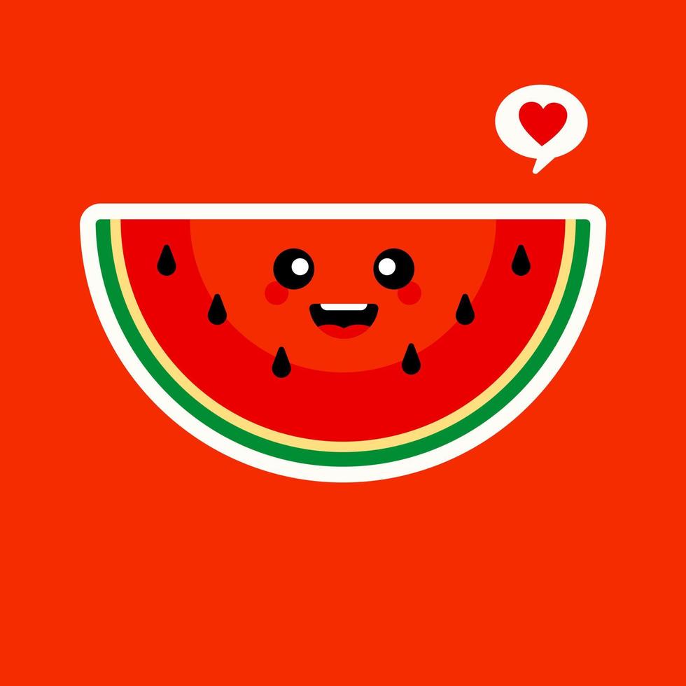 watermelon flat design vector illustration