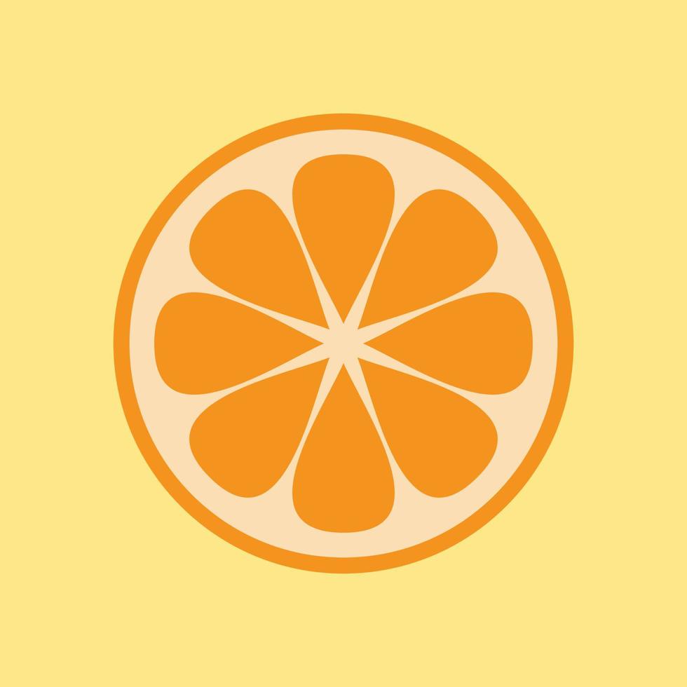 slice of orange fruit. Vector illustration