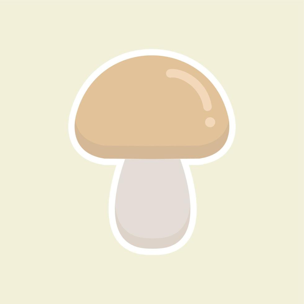 Shiitake Edible Mushroom Isolated Flat Vector Icon. Champignon mushroom icons. mushroom vector icons isolated on color background