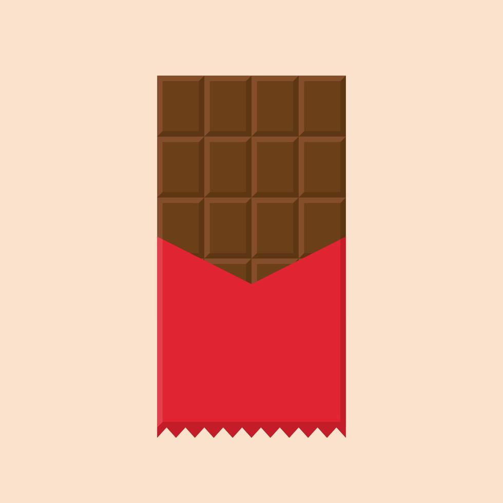 chocolate bar flat design vector illustration. Bitter Vector Element Can Be Used For Chocolate, Shaped, Bitter Design Concept.