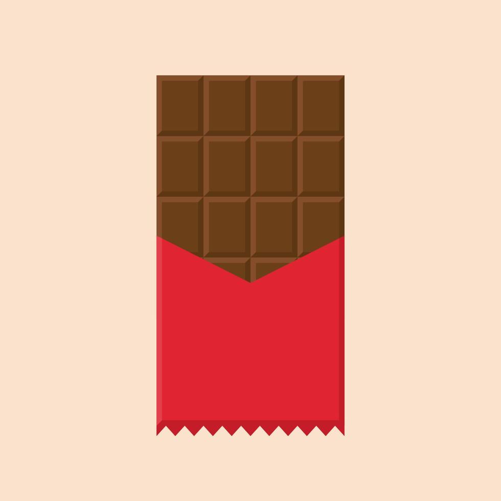 Ilustración de vector de diseño plano de barra de chocolate. el elemento vector amargo se puede utilizar para el chocolate, en forma, concepto de diseño amargo.