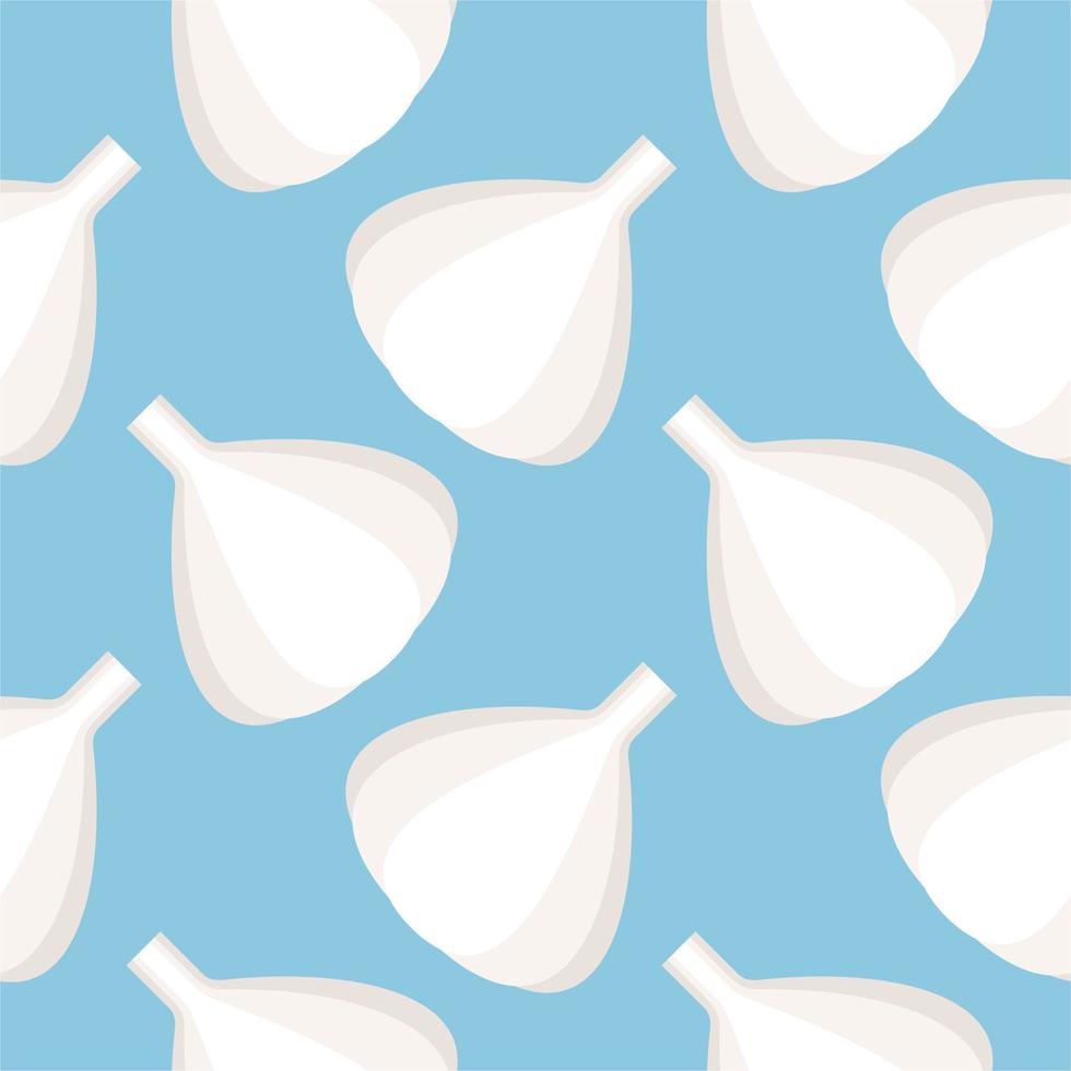 Seamless pattern with garlic. Stylized garlic. Wallpaper, print, paper, packaging, textile design. Vector illustration.