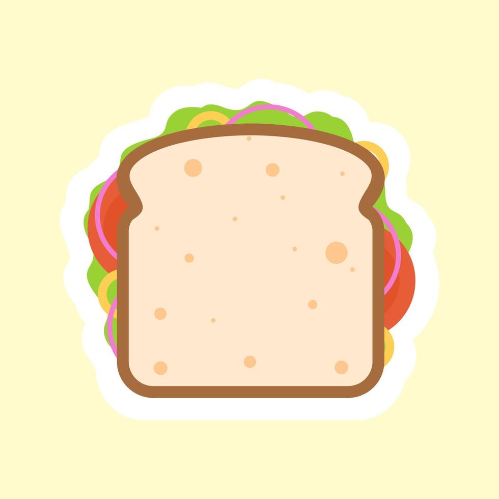 Ilustración de vector de diseño plano sándwich