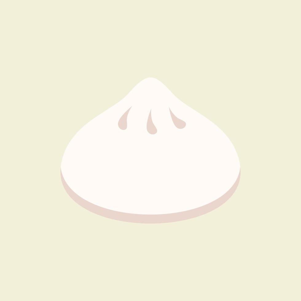 Chinese dumpling flat illustration on color background. chinese cuisine. asian traditional food and culinary vector. can use for resto, resturant, banner, logo, poster. Eastern traditional dumpling vector