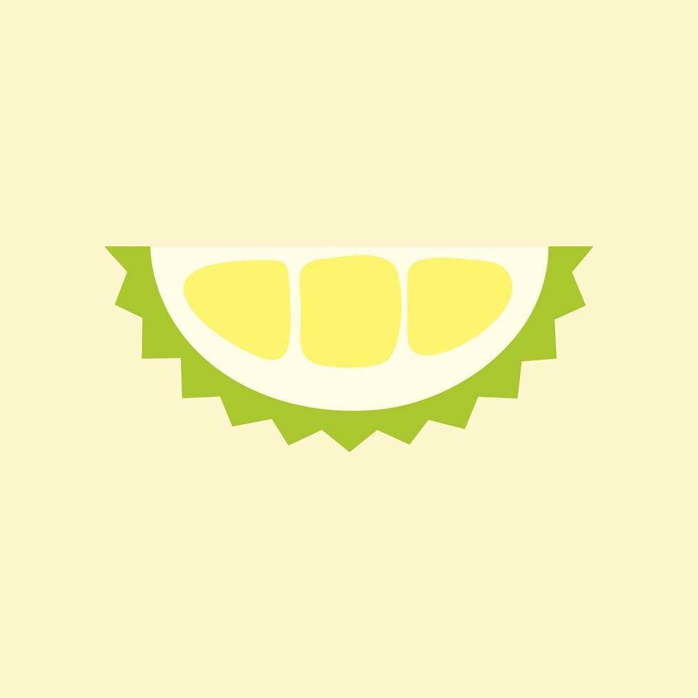Funny and kawaii durian fruits.tropical fruit flat design Vector illustration. Use for card, poster, banner, web design and print on t-shirt. Easy to edit.