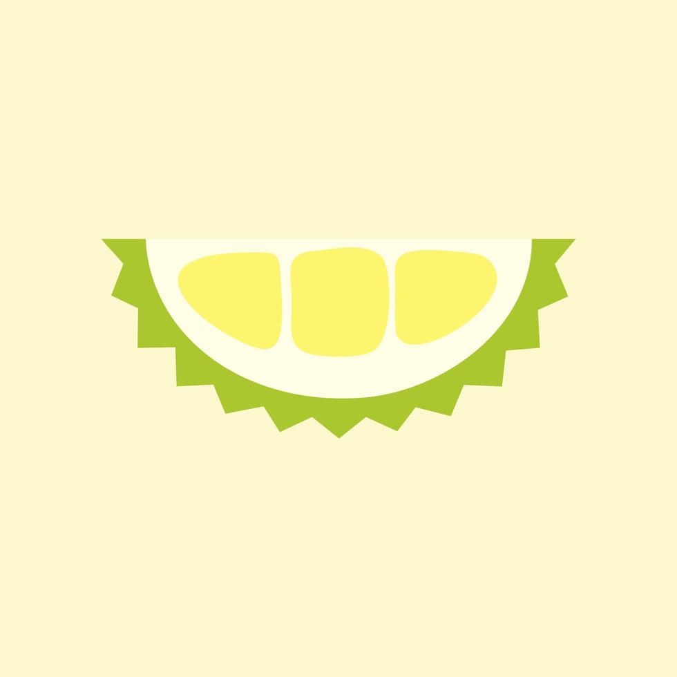 frutas durian divertidas y kawaii. ilustración de vector de diseño plano de frutas tropicales. uso para tarjetas, afiches, pancartas, diseño web e impresión en camisetas. fácil de editar