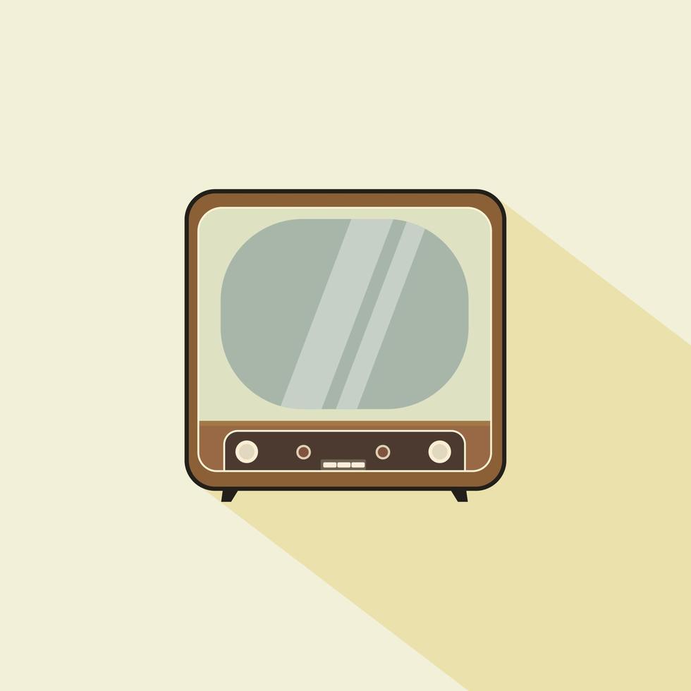 televisión vieja solo icono de la vejez en web plana del ejemplo de la acción del símbolo del vector del estilo. Ilustración de vector de diseño plano de televisión retro y vintage