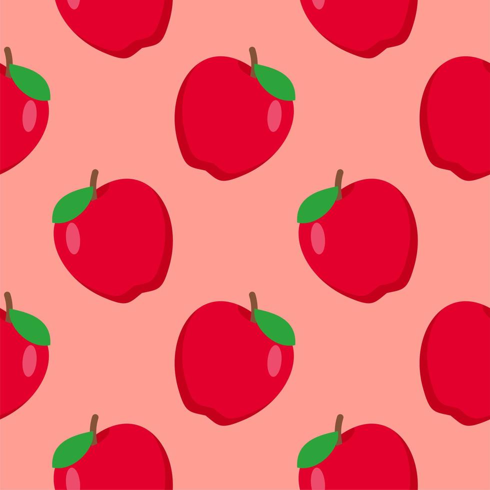 apple seamless pattern flat design vector illustration