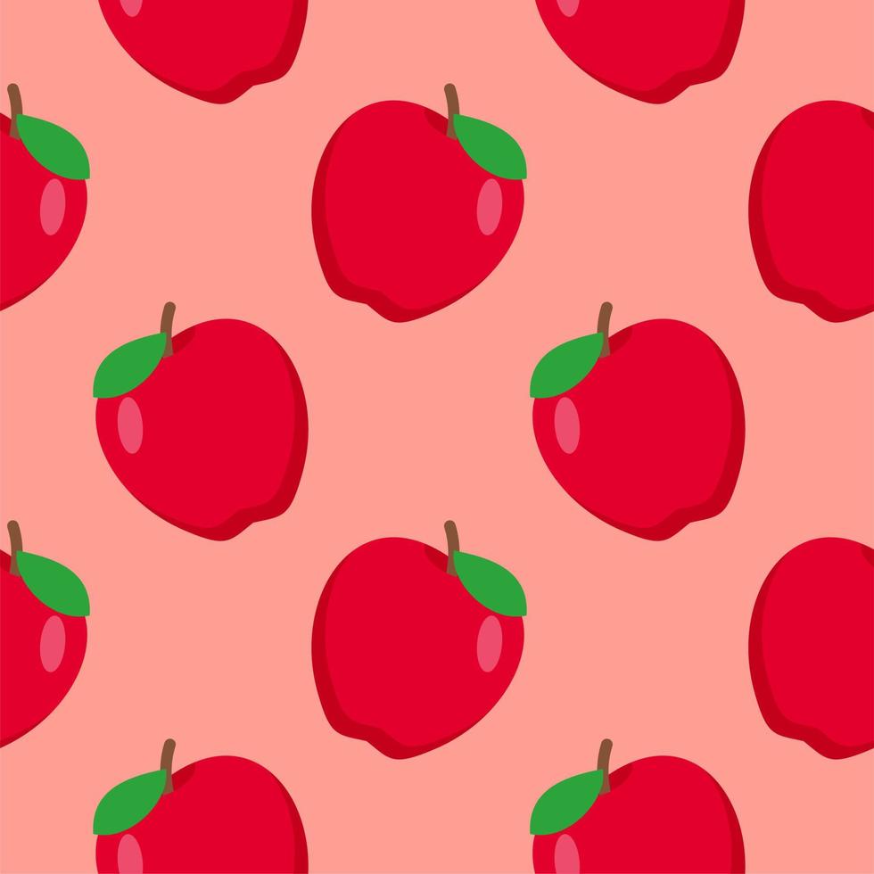 apple seamless pattern flat design vector illustration