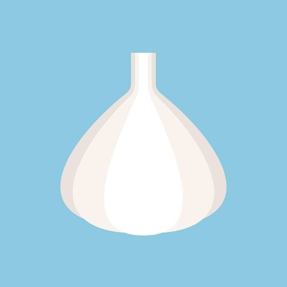 Garlic flat style. Isolated object. Vegetable from the garden. Organic food. Vector illustration.