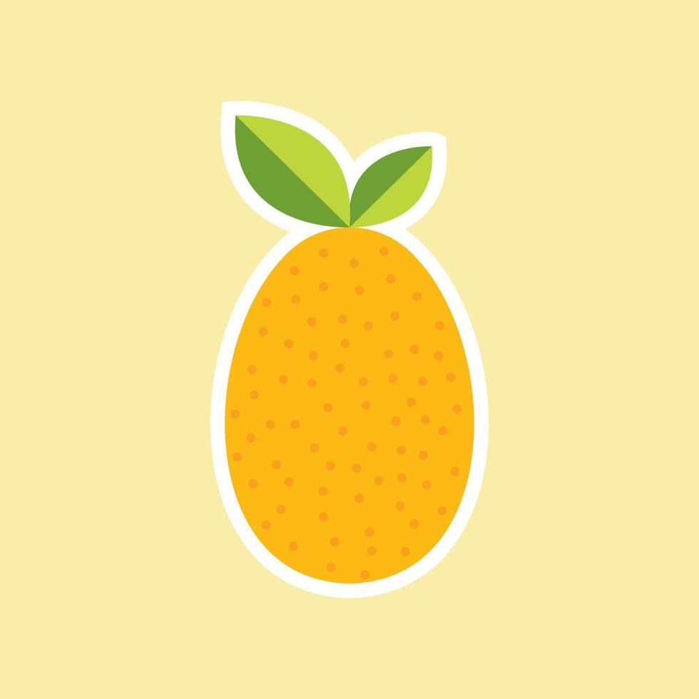 kumquat, fruta sobre fondo de color. estilo de diseño plano. ilustración vectorial vector