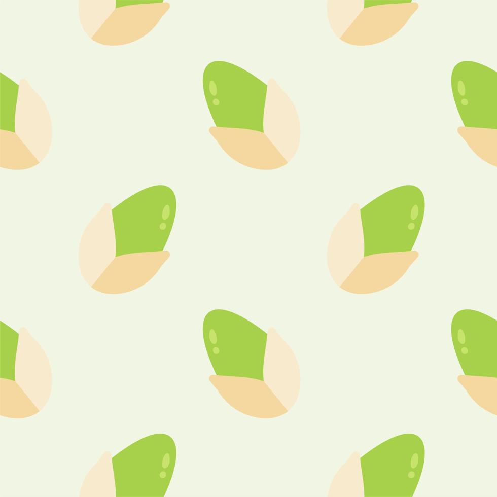 pistachio flat design seamless pattern. Seamless pattern with leaves and vegetable. Vector illustration of art. Vintage background. Kitchen and restaurant design for fabrics, paper