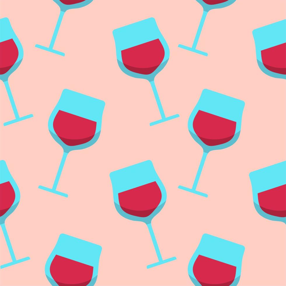 wine glass seamless pattern flat design vector illustration