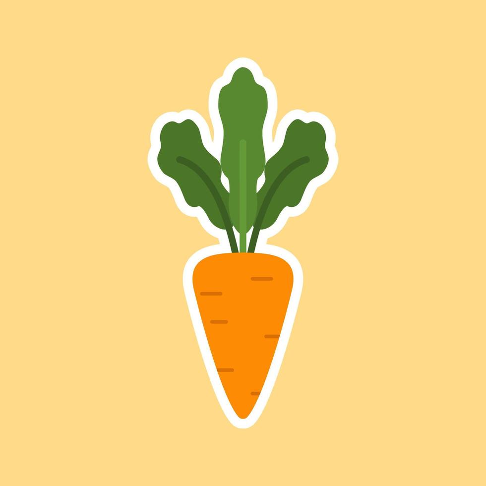 Carrot vector icon. Carrot icon isolated on color background. Veg icon illustration. Carrot, vegetable, food, vector flat style. Vector orange flat carrot icon.