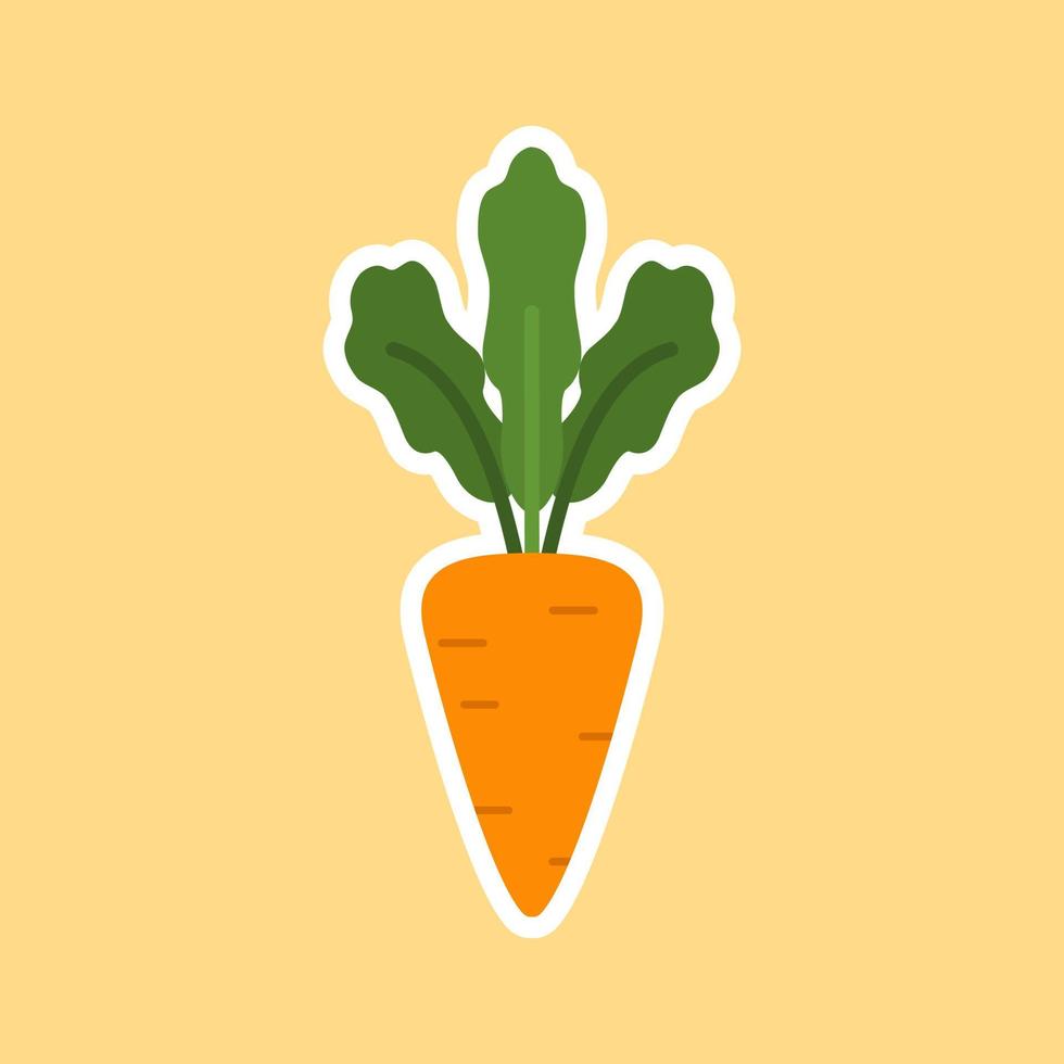 icono de vector de zanahoria. icono de zanahoria aislado sobre fondo de color. ilustración de icono de verduras. zanahoria, verdura, comida, estilo plano vectorial. icono de zanahoria plana naranja vectorial.