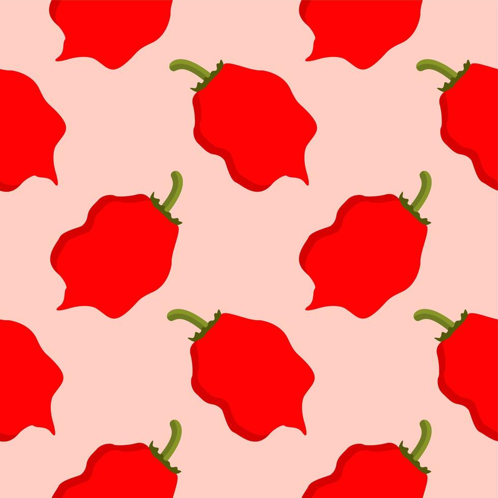 carolina reaper hottest chili pepper seamless pattern. can use for mascot, perfect for logo, web, print illustration, culinary, restaurant, cuisine. vector