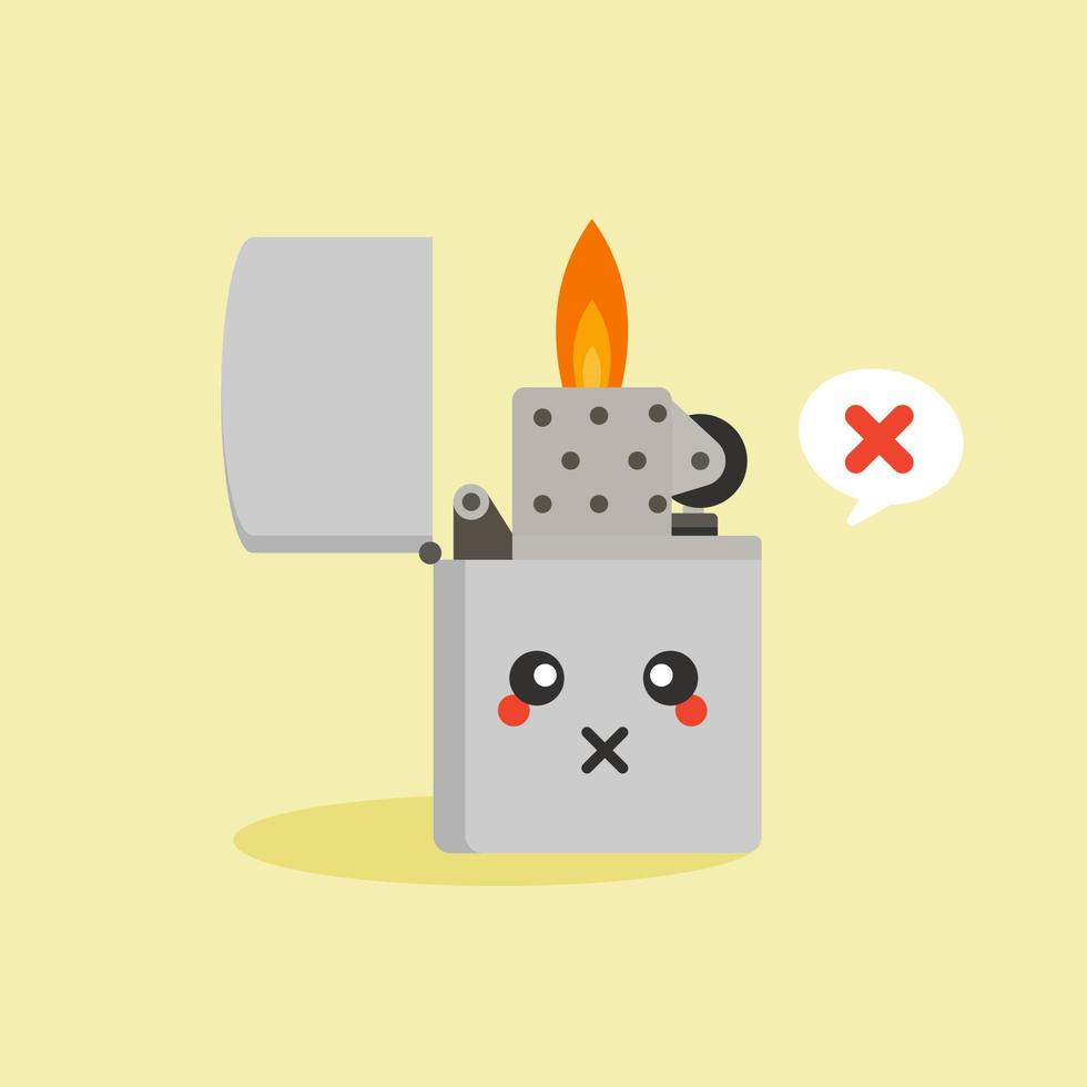 Lighter icon. Flat illustration of lighter vector icon for web design. Risk and dangerous about fire or flame. warning for Flammable