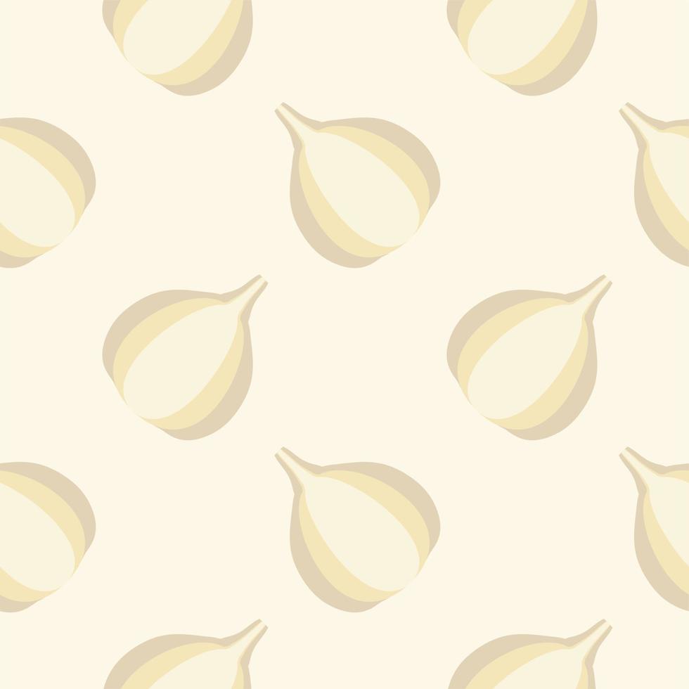 garlic flat design seamless pattern. Vector illustration of art. Vintage background. Kitchen and restaurant design for fabrics, paper