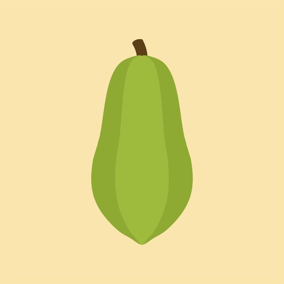 Ilustración de vector de diseño plano de papaya. Ilustración de vector de icono de papaya de diseño plano