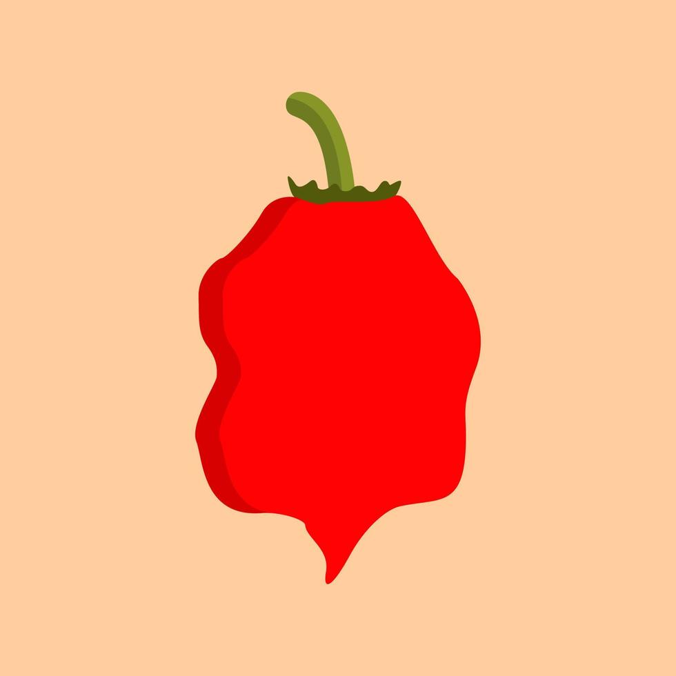 carolina reaper el diseño plano de ají más picante. puede usarse para mascota, perfecto para logo, web, ilustración impresa, culinaria, restaurante, cocina. vector