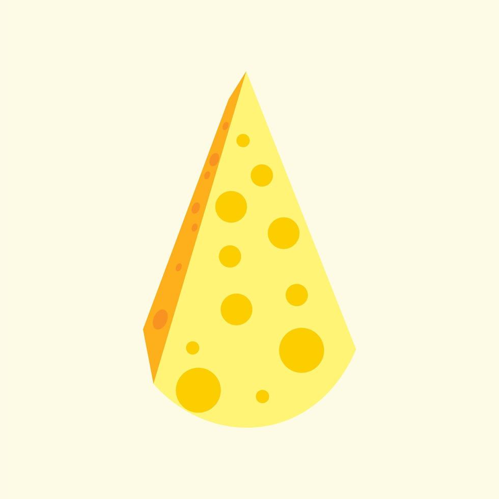 El diseño plano de queso se puede utilizar en el menú del restaurante, libros de cocina y etiquetas de granja. comida sana. comida sabrosa y deliciosa. Producto organico. ingrediente culinario. diseño vectorial detallado vector