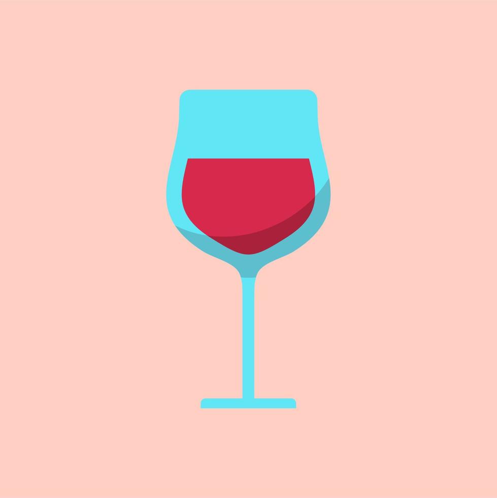 wine glass flat design vector illustration