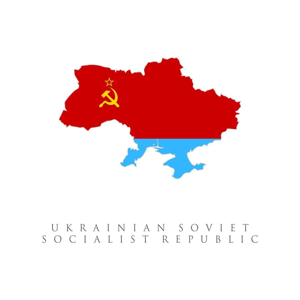 Ukrainian Soviet Socialist Republic flag map vector illustration