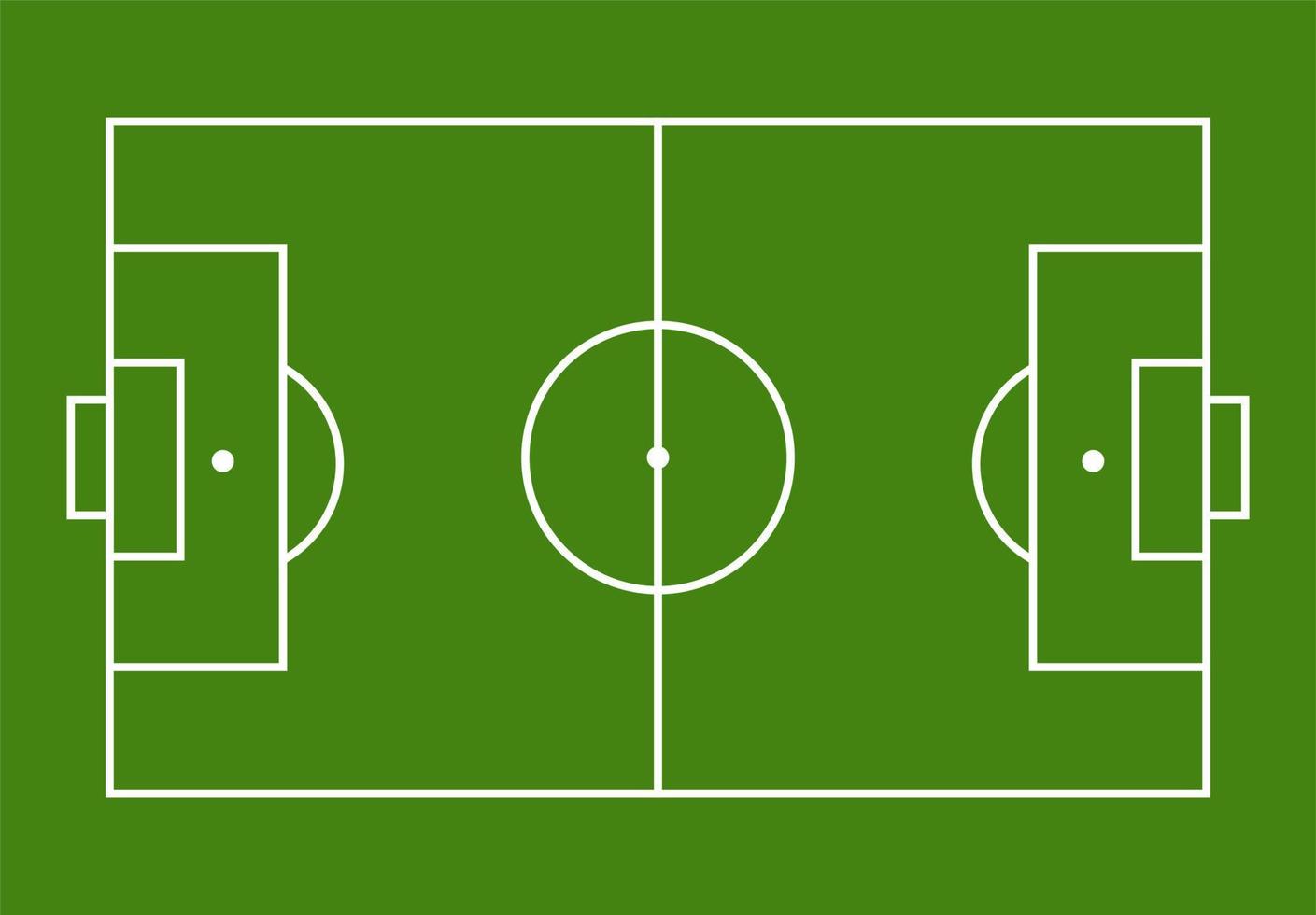 Ilustración de vector de campo de fútbol de fútbol. mesa de entrenador para presentación táctica para jugadores. vista de estrategia deportiva. campo verde de fútbol plano, césped de fútbol. estadio vectorial. fútbol con plantilla de línea.