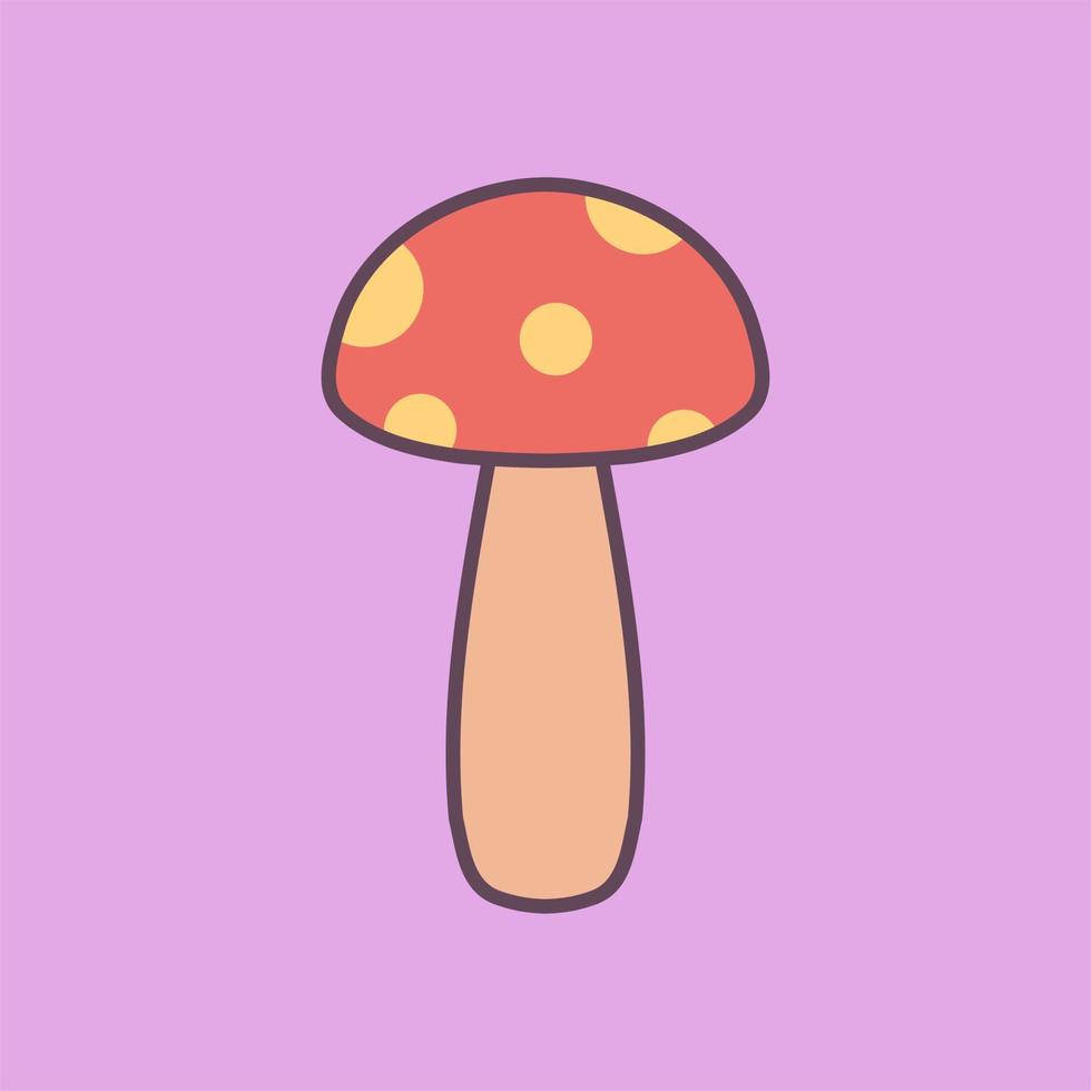 Red mushroom vector icon. Cartoon red mushrooms on the grass isolated on white background. Forest poison mushroom. Amanita in flat style. Vector illustration