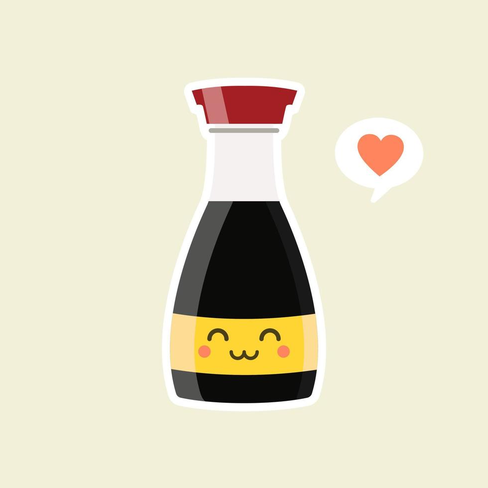 Kawaii And Cute Happy Funny Soy Sauce Bottle Vector Cartoon Character kawaii-and-cute-happy-funny-soy-sauce-bottle-vector-cartoon-character