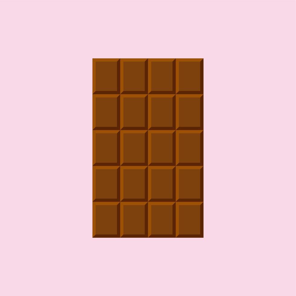 Ilustración de vector de diseño plano de barra de chocolate. el elemento vector amargo se puede utilizar para el chocolate, en forma, concepto de diseño amargo.