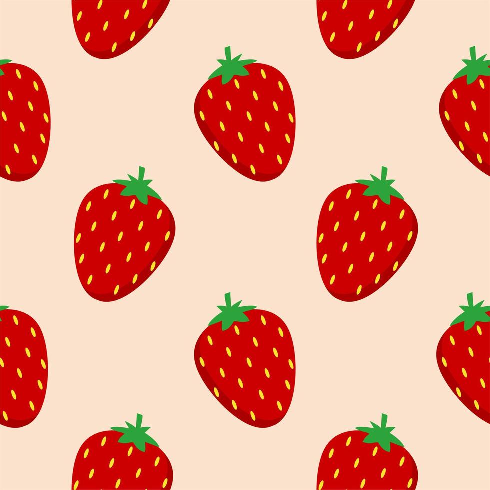 strawberry flat design seamless pattern. Vector illustration of art. Vintage background. Kitchen and restaurant design for fabrics, paper